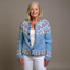 Women’s Pale Blue Floral Knitted Cardigan