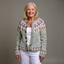 Women’s Pale Grey Floral Knitted Cardigan