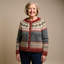 Women’s Grey and Burgundy Colour Block Knitted Cardigan