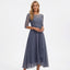 Women’s Elegant Lace Bodice Layered Midi Dress