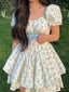 Women's Retro Floral Corset Mini Dress