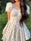Women's Retro Floral Corset Mini Dress
