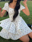 Women's Retro Floral Corset Mini Dress