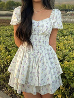 Women's Retro Floral Corset Mini Dress