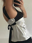Women's Two-Tone Satin Tank Top