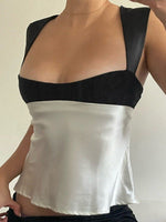 Women's Two-Tone Satin Tank Top