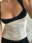 Women's Two-Tone Satin Tank Top