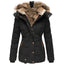 Women’s Fur Trim Hooded Quilted Winter Jacket