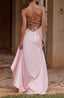Women's Ruffle Hem Satin Maxi Dress