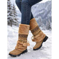 Women’s Boho Fringe Mid-Calf Snow Boots