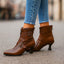 Women’s Buckled Kitten Heel Ankle Boots