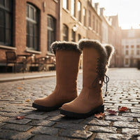 Women’s Faux Fur Trimmed Knee High Boots