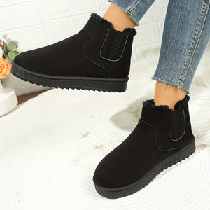Women’s Faux Suede Chelsea Boots with Plush Lining