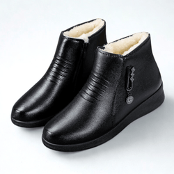 Women’s Fleece-Lined Faux Leather Ankle Boots