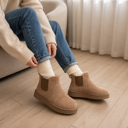 Women’s Fur-Lined Slip-On Chelsea Boots
