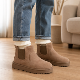 Women’s Fur-Lined Slip-On Chelsea Boots