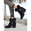 Women’s Fur-Trimmed Block Heel Ankle Boots