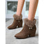 Women’s Fur-Trimmed Block Heel Ankle Boots