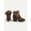 Women’s Fur-Trimmed Block Heel Ankle Boots