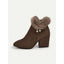 Women’s Fur-Trimmed Block Heel Ankle Boots