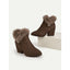 Women’s Fur-Trimmed Block Heel Ankle Boots