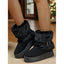 Women’s Fur-Trimmed Snow Boots with Buckle Strap