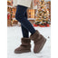 Women’s Fur-Trimmed Snow Boots with Buckle Strap