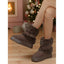 Women’s Fur-Trimmed Snow Boots with Buckle Strap