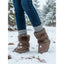 Women’s Fur-Trimmed Snow Boots with Buckle Strap