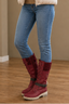 Women’s Knee High Boots with Knitted Cuff and Side Zip