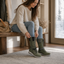 Women’s Knee High Boots with Knitted Cuff and Side Zip