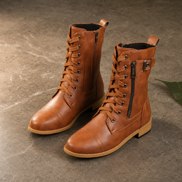 Women’s Lace-Up Ankle Boots with Side Zip