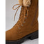 Women’s Lace-Up Knee High Boots with Faux Fur Trim