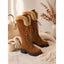 Women’s Lace-Up Knee High Boots with Faux Fur Trim