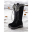 Women’s Lace-Up Knee High Boots with Faux Fur Trim