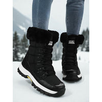 Women’s Lace-Up Snow Boots with Quilted Shaft