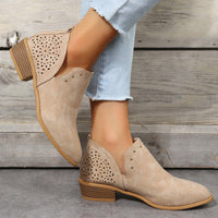 Women’s Perforated Low-Cut Ankle Boots