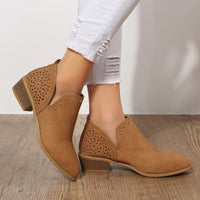 Women’s Perforated Low-Cut Ankle Boots