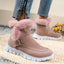 Women’s Plush-Trimmed Ankle Snow Boots with Side Zip