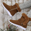 Women’s Plush-Trimmed Ankle Snow Boots with Side Zip