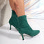 Women’s Pointed-Toe Ankle Boots with Clear Heel