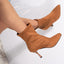 Women’s Pointed-Toe Ankle Boots with Clear Heel