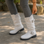 Women’s Ribbed-Cuff Slouch Boots with Lug Sole