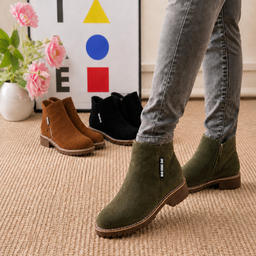 Women’s Shearling-Lined Suede Ankle Boots