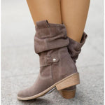 Women’s Slouchy Faux Suede Mid-Calf Boots