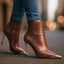 Women’s Stiletto Ankle Boots with Gold Toe Cap