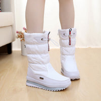 Women’s Waterproof Lace-Up Snow Boots with Fur Lining