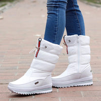 Women’s Waterproof Lace-Up Snow Boots with Fur Lining