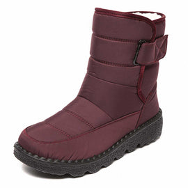 Women’s Waterproof Padded Snow Boots with Buckle Strap
