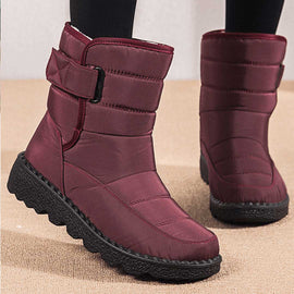Women’s Waterproof Padded Snow Boots with Buckle Strap